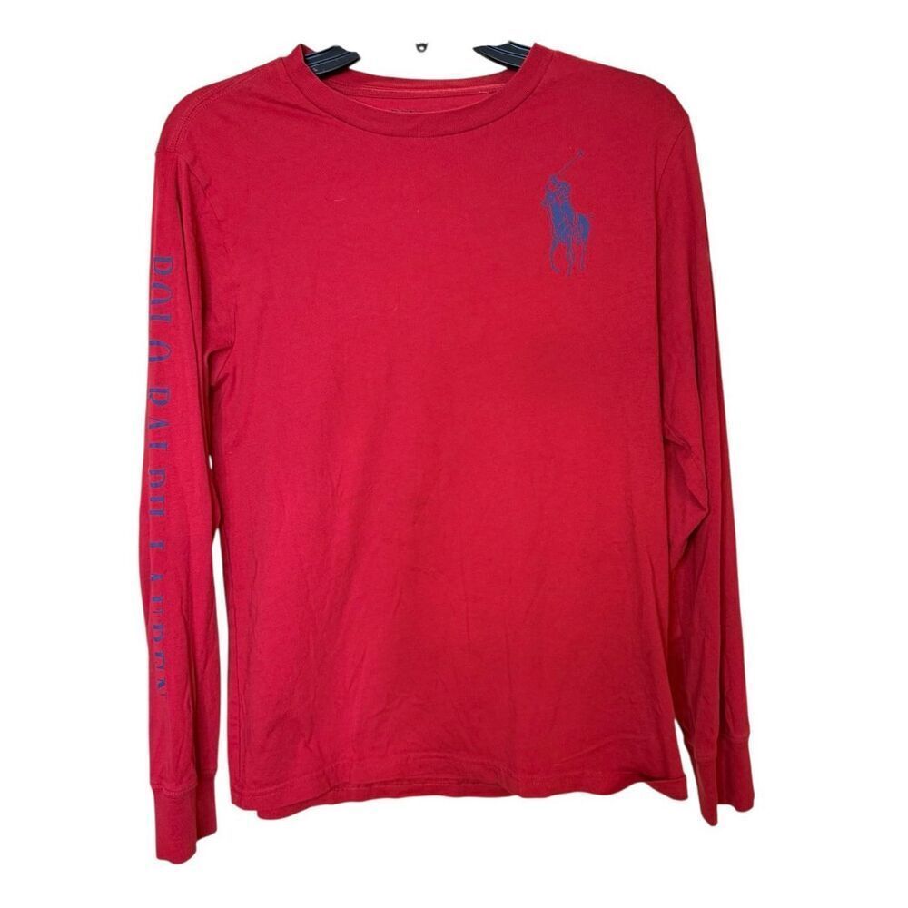 Polo Ralph Lauren Big Pony Boys L (14-16) Red Long Sleeve Cotton Crew Neck Tee